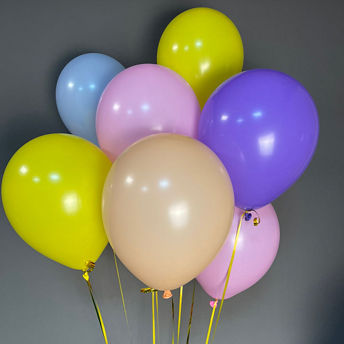 Разноцветные латексные шары без рисунка