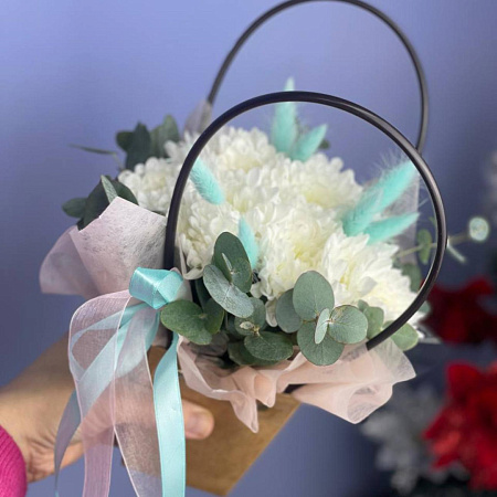 Сумочка крафт с хризантемой