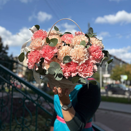 Корзинка с диантусами